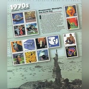 Celebrate the Century 1970s - Sheet of Fifteen 33 Cent Stamps - USPS SEALED SET